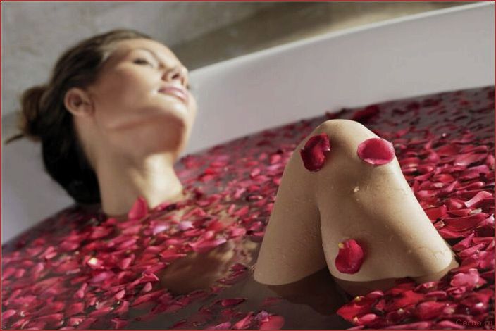 ванна, лепестками, создать, романтичный, настрой