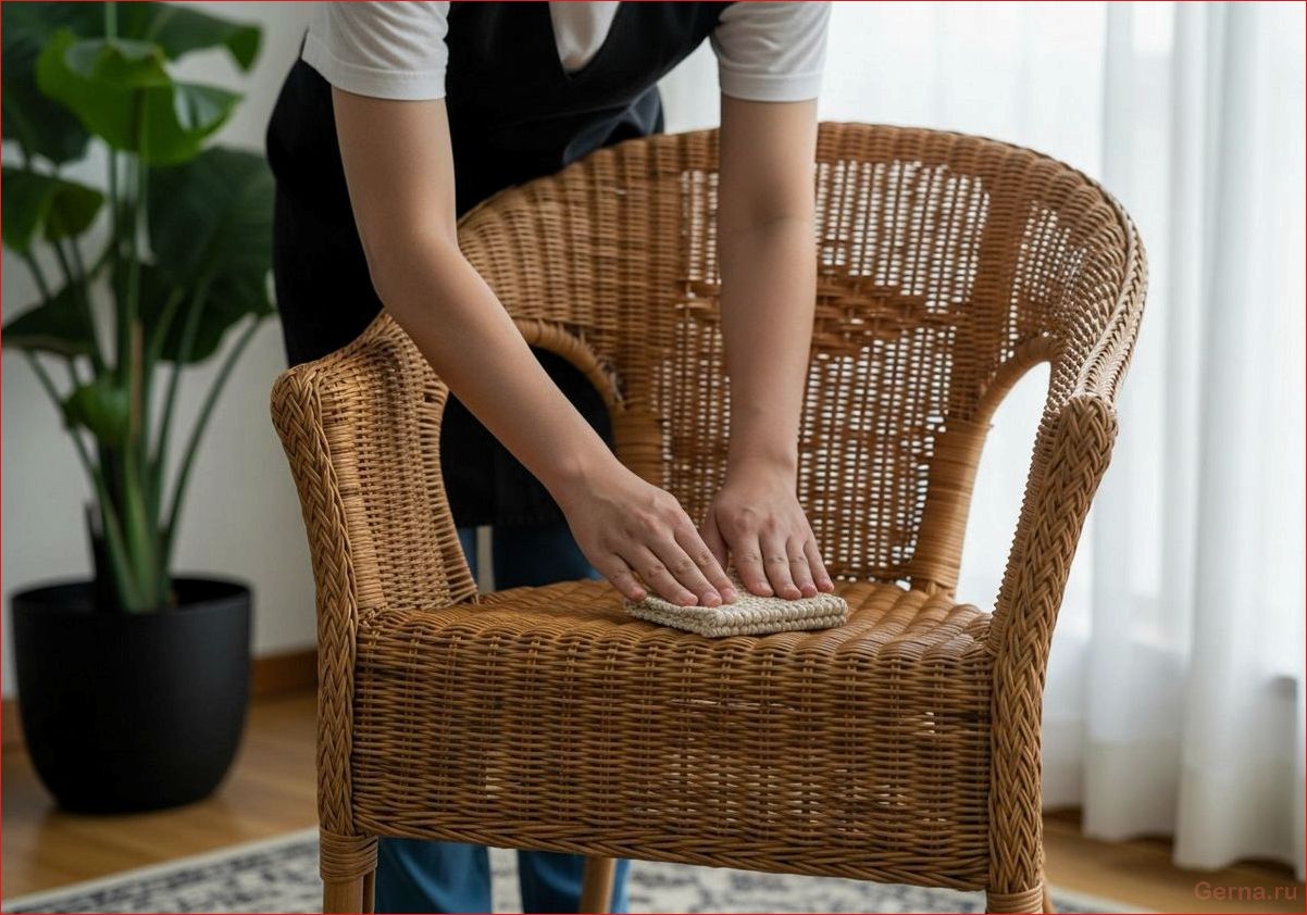 Простота ухода за мебелью из искусственного ротанга